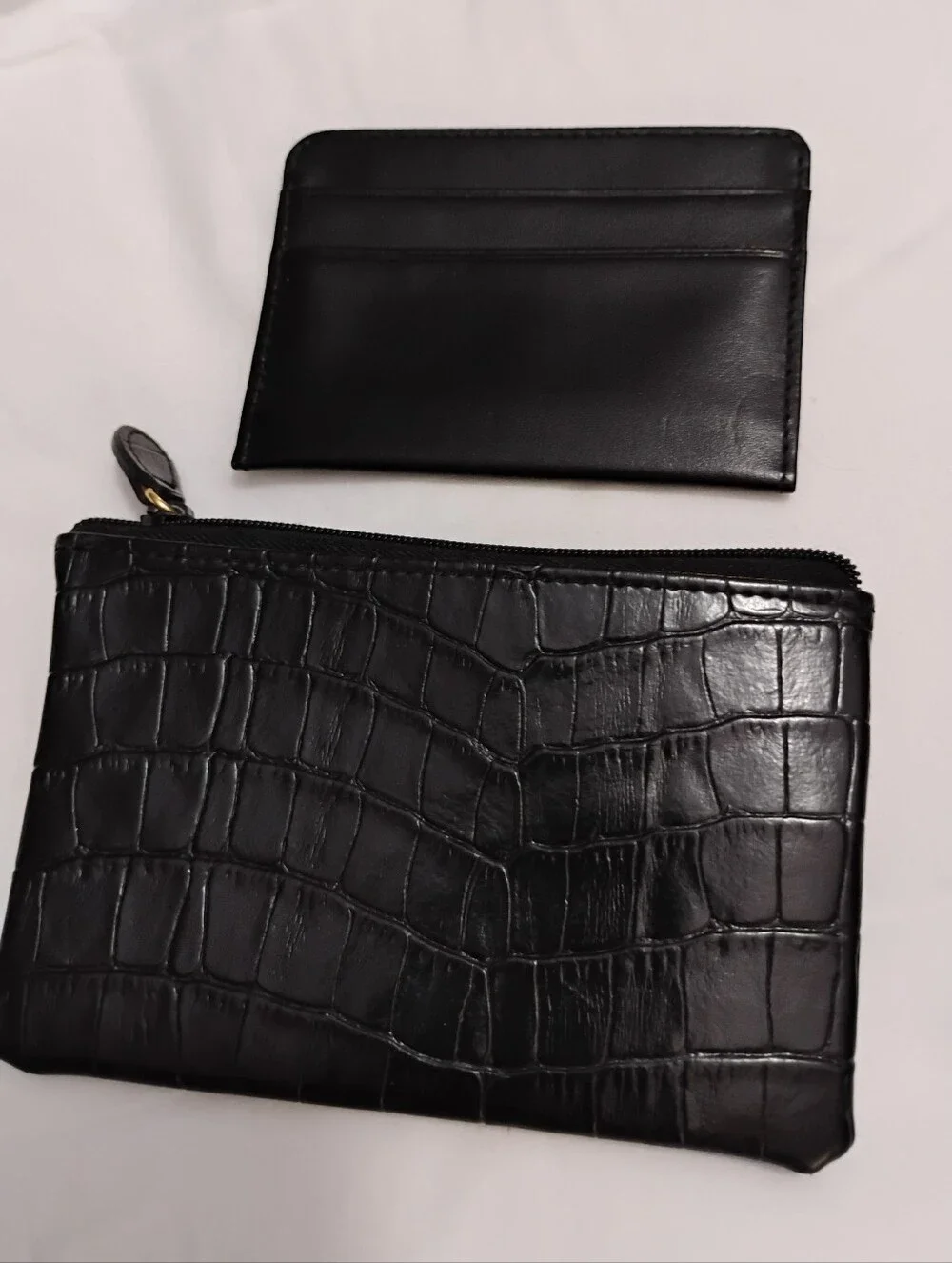 Faux Alligator Black ID And Coin Purse